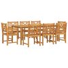 vidaXL Hage Spisegruppe 9 pcs Brun Solid akasietre