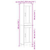 vidaXL Highboard sonoma eik 34,5x34x180 cm konstruert tre