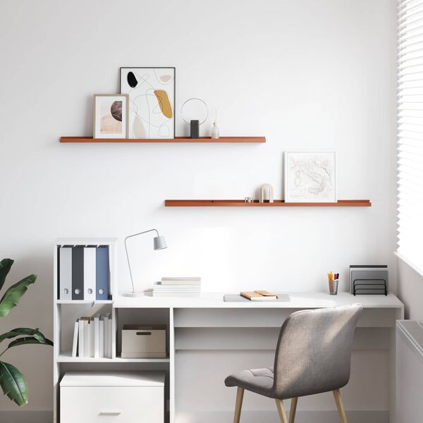 vidaXL Vegghylle med hylle 2 pcs R&oslash;d 115 x 9 x 3 cm Konstruert tre