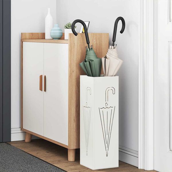 vidaXL Parasollstativ Hvit 15,5 x 15,5 x 49 cm Metall