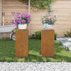 vidaXL Planteholder 2 pcs Rusten 24 x 24 x 55 cm Cortenst&aring;l