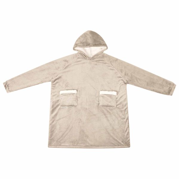 vidaXL Teppe-hettegenser Beige L Fleece og Flanell