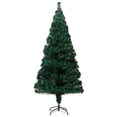 vidaXL Kunstig juletre med stativ grønn 240 cm fiberoptikk