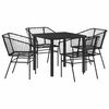 vidaXL Hage Spisegruppe 5 stk. Svart polyrotting