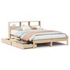 vidaXL Seng med bokhylle uten madrass 120x190 cm heltre furu