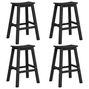 vidaXL Hage bar sett 4 pcs Svart HDPE