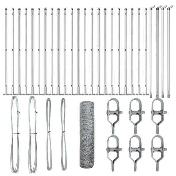 vidaXL Gjerdep&aring;le s&oslash;lv 50 x 1 m (50 mm mesh) St&aring;l