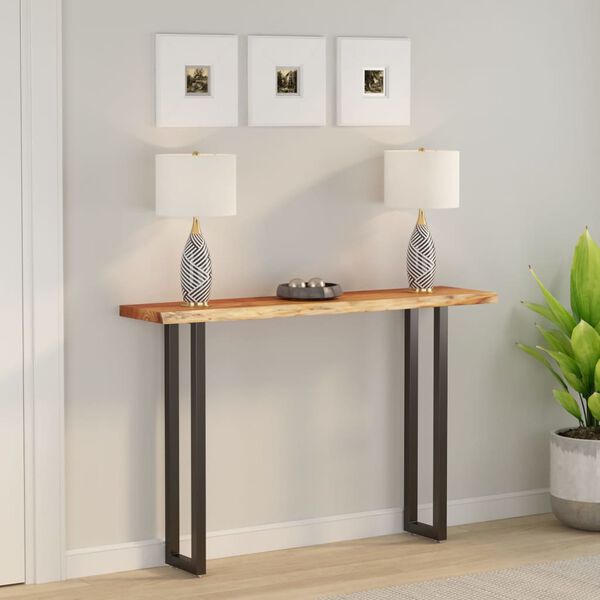 vidaXL Vegghylle 180x30x2,5 cm rektangul&aelig;r heltre akasie naturlig kant