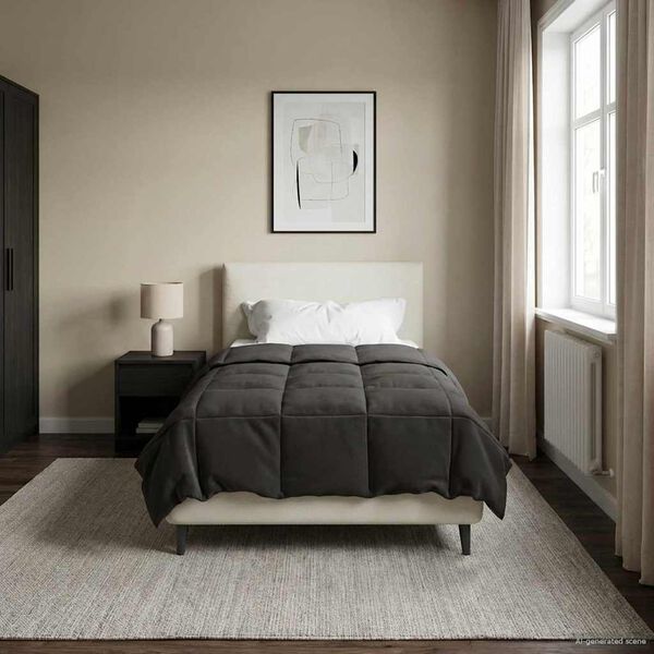 vidaXL Sommerdyne Quilted Antrasitt 140 x 220 cm Mikrofiber