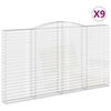 vidaXL Gabionkurver buede 9 stk 400x30x220/240 cm galvanisert jern