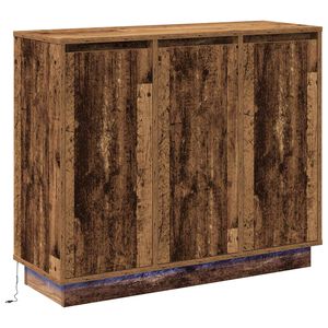 vidaXL LED sideboard Gammelt tre 90 x 32 x 75 cm Konstruert tre