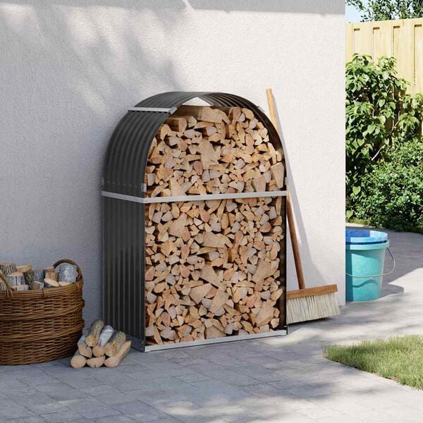 vidaXL Vedholder antrasitt 80x45x120 cm galvanisert stål