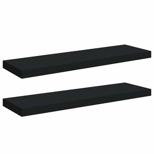 vidaXL Flytende vegghyller 2 stk svart 80x23,5x3,8 cm MDF