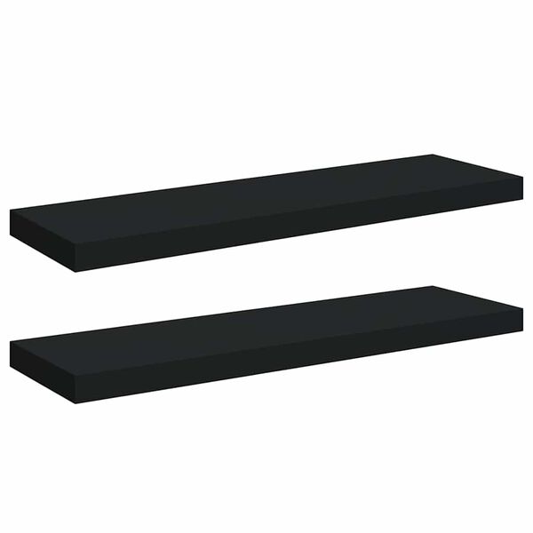 vidaXL Flytende vegghyller 2 stk svart 80x23,5x3,8 cm MDF