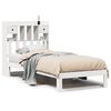 vidaXL Seng med bokhylle uten madrass hvit 75x190 cm heltre furu