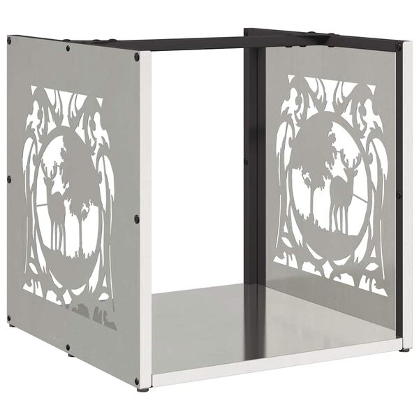 vidaXL Vedstativ 40x40x40 cm rustfritt st&aring;l