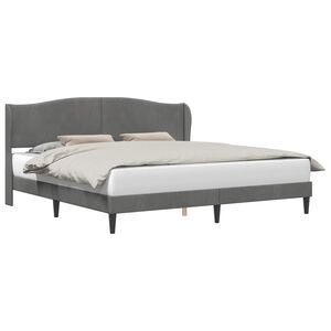 vidaXL Sengestamme med hodegjerde M&oslash;rkegr&aring; 180 x 200 cm Fl&oslash;yel