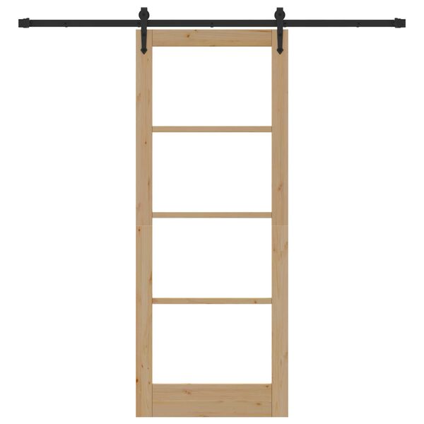 vidaXL Skyved&oslash;r ORKDAL Naturlig 83 x 211 cm Massivt furutre og glass