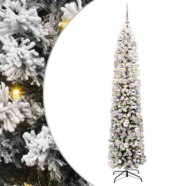 vidaXL Kunstig juletre med 300 LED gr&oslash;nn 180 cm PVC og st&aring;l og plast