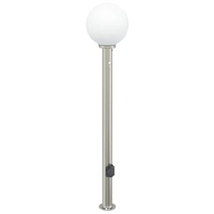 vidaXL Pullertlampe med sensor og stikkontakt 120 cm rustfritt st&aring;l IP44