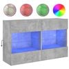 vidaXL Vegghengt TV-benk med LED-lys betonggr&aring; 98,5x30x60,5 cm