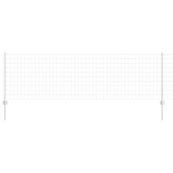 vidaXL Gjerde med stolpe s&oslash;lv 0,8 x 25 m St&aring;l
