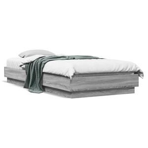 vidaXL Sengeramme gr&aring; sonoma 100x200 cm konstruert tre