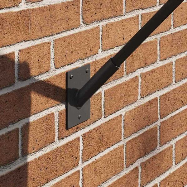 vidaXL Flaggstangholder Svart 10.5 x 7.5 cm Stål