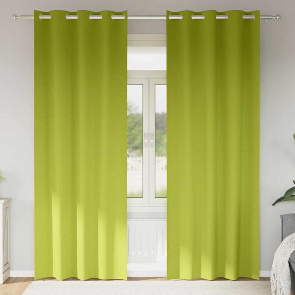 vidaXL Mørkleggende Gardiner med Ringer 2 pcs grønn 245 x 140 cm