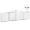 vidaXL Gabionkurver buede 20 stk 400x30x100/120 cm galvanisert jern