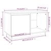 vidaXL TV-benk hvit 74x35x44 cm heltre furu