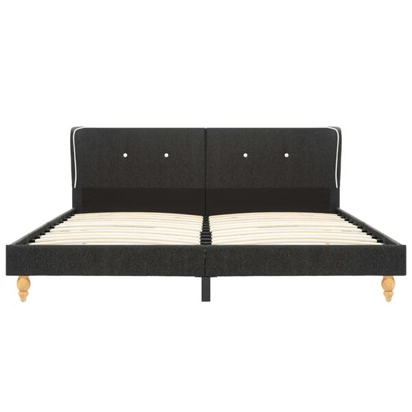 vidaXL Sengeramme mørkegrå jute 150x200 cm