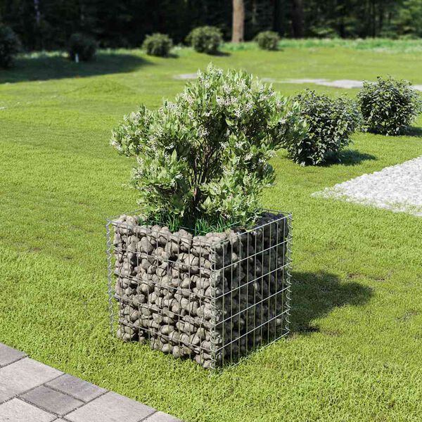vidaXL Gabion h&oslash;ybed galvanisert st&aring;l 50x50x50 cm