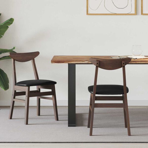 vidaXL Spisestoler 2 pcs Lys Brun 42 x 47.5 x 81 cm Solid Gummitre