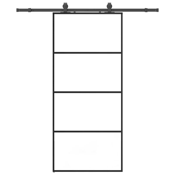 vidaXL Skyved&oslash;r med monteringssett svart 90x205 cm ESG-glass