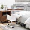 vidaXL Sidebord med hjul hvit 55x36x63,5 cm konstruert tre