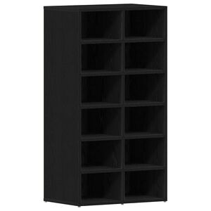 vidaXL Skohylle svart eik 54x34x100,5 cm konstruert tre