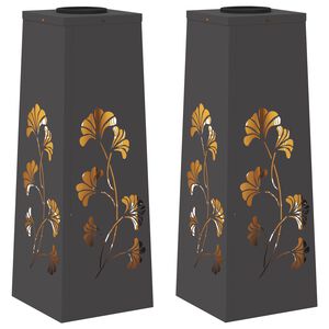 vidaXL Solenergi LED stibelys 2 pcs Svart Kaldvalset st&aring;l