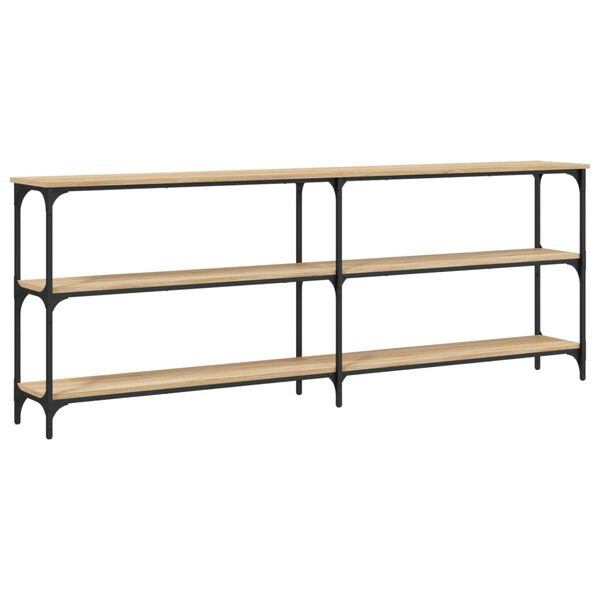 vidaXL Konsollbord Sonoma eik 200x29x75 cm konstruert tre