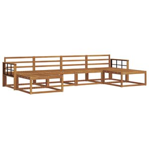 vidaXL Utend&oslash;rs sofa-sett 6 stk. Naturlig Solid akasietre