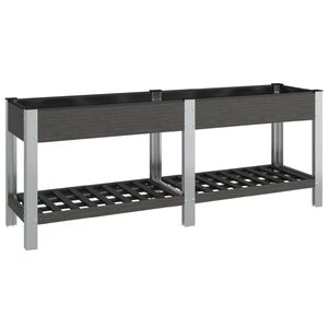 vidaXL H&oslash;ybed med hylle gr&aring; 200x50x75 cm WPC