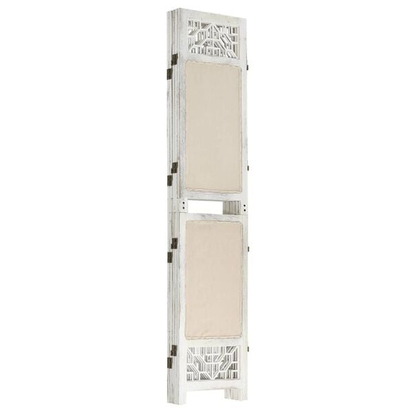 vidaXL Romdeler 5 paneler kremhvit 175x165 cm stoff