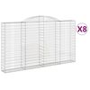 vidaXL Gabionkurver buede 8 stk 300x30x160/180 cm galvanisert jern