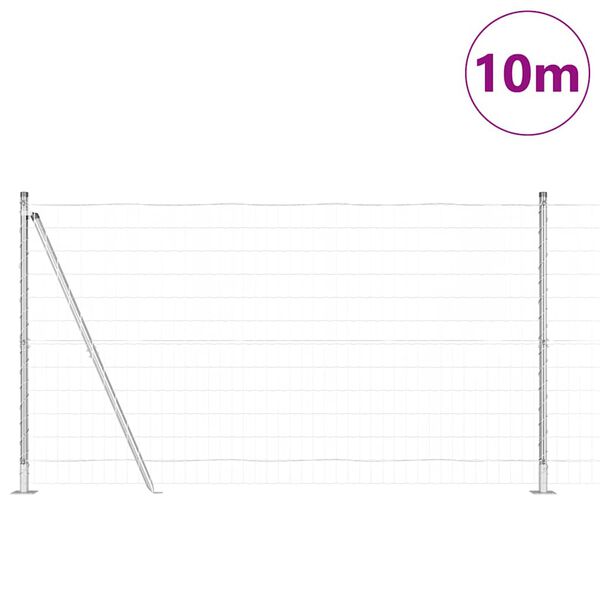 vidaXL Gjerde med innlegg. sølv 1.2 x 10 m Stål