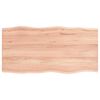 vidaXL Bordplate lysebrun 100x50x2 cm behandlet eik naturlig kant