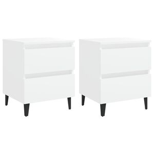 vidaXL Nattbord 2 stk hvit 40x35x50 cm konstruert tre