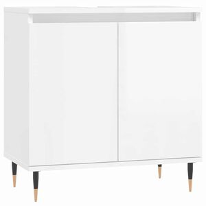 vidaXL Servantskap h&oslash;yglans hvit 58x33x60 cm konstruert tre