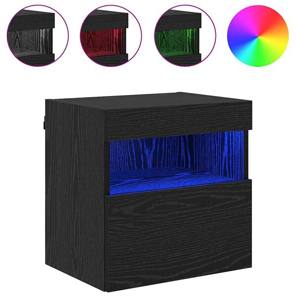 vidaXL TV Veggskap 2 pcs Svart Eik 40 x 30 x 40 cm Konstruert tre