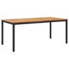 vidaXL Utebord Naturlig og svart 180 x 90 x 75 cm Solid akasietre
