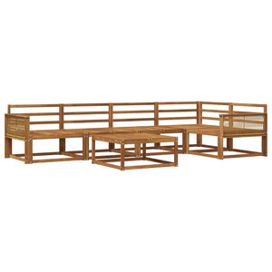 vidaXL Utend&oslash;rs sofa-sett 6 pcs Naturlig Solid akasietre